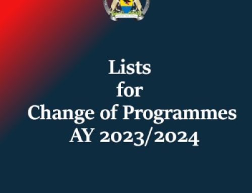 Lists for Change of Programmes – AY 2023/2024.